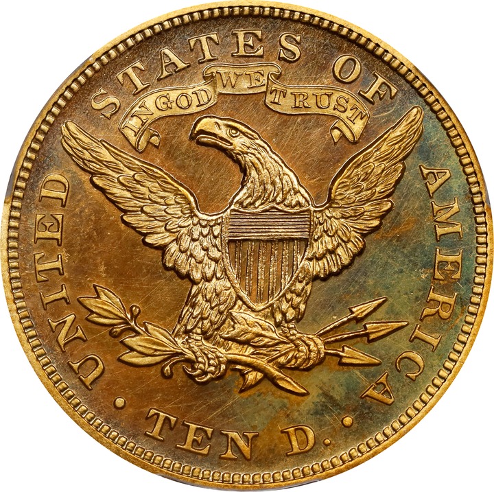 Liberty Gold Eagle $10  Motto, 1866-1907 PR CAM [Type] PR64 CAM thumbnail 7