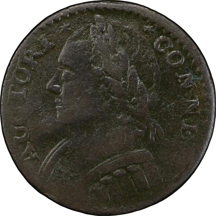 Image for 1787 Copper Connecticut, Mailed Bust Left MS BN VF20 BN