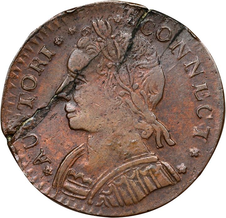 1787 Copper Connecticut, Mailed Bust Left, CONNECT, INDE MS BN G4 BN thumbnail 5