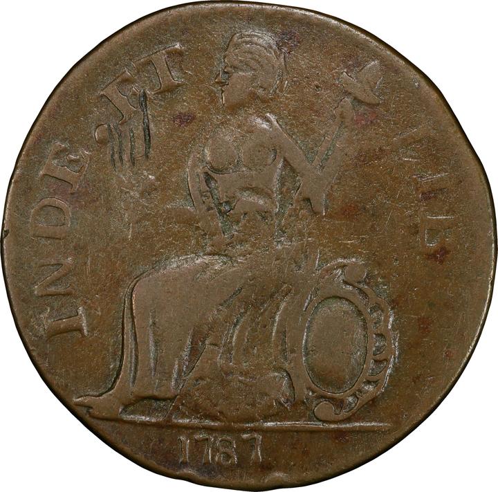 1787 Copper Connecticut, Mailed Bust Right, Mutton MS BN VF20 BN thumbnail 2