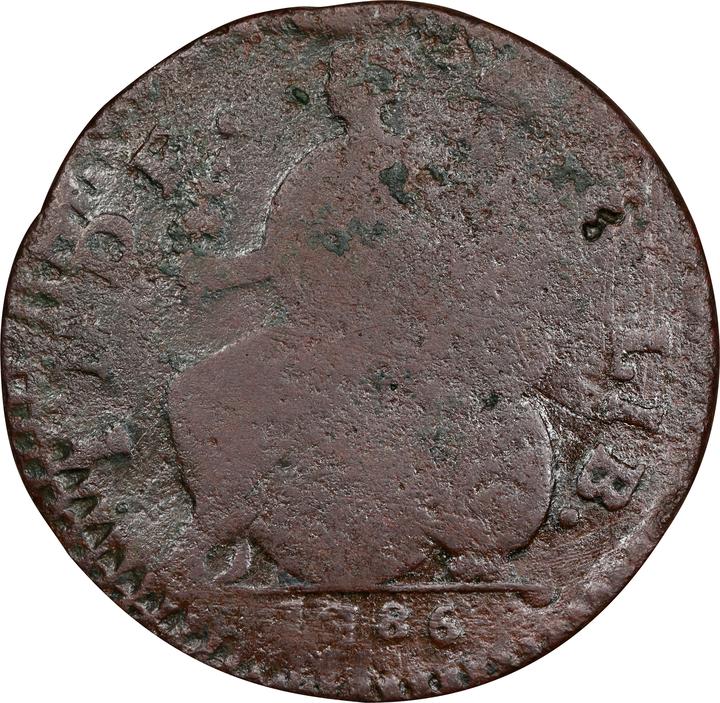 1786 Copper Connecticut, Large Head Right MS BN AG3 BN thumbnail 2