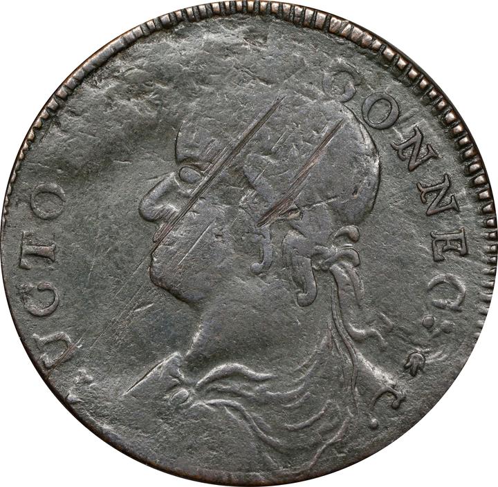 1787 Copper Connecticut, Draped Bust Left, ETLIR MS BN thumbnail 5