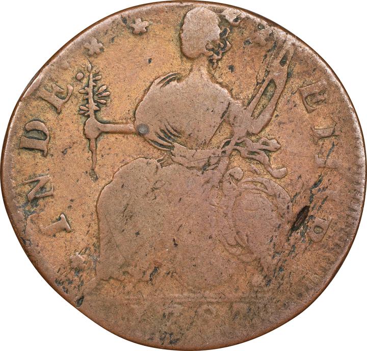 1787 Copper Connecticut, Draped Bust Left, AUCTOPI MS BN thumbnail 9