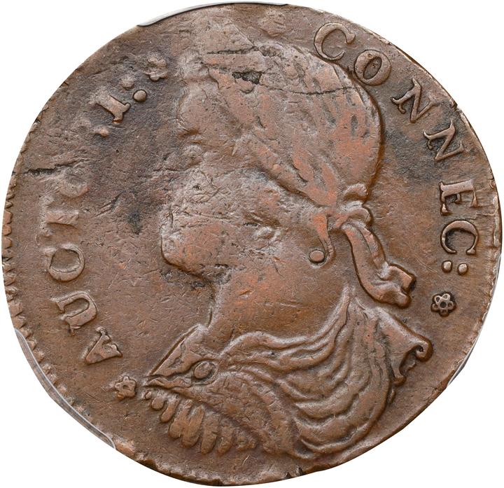 1787 Copper Connecticut, Draped Bust Left, ETLIR MS BN VF35 BN thumbnail 3