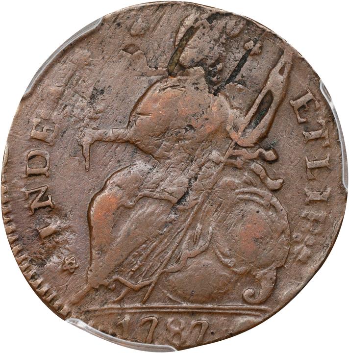 1787 Copper Connecticut, Draped Bust Left, ETLIR MS BN VF35 BN thumbnail 4