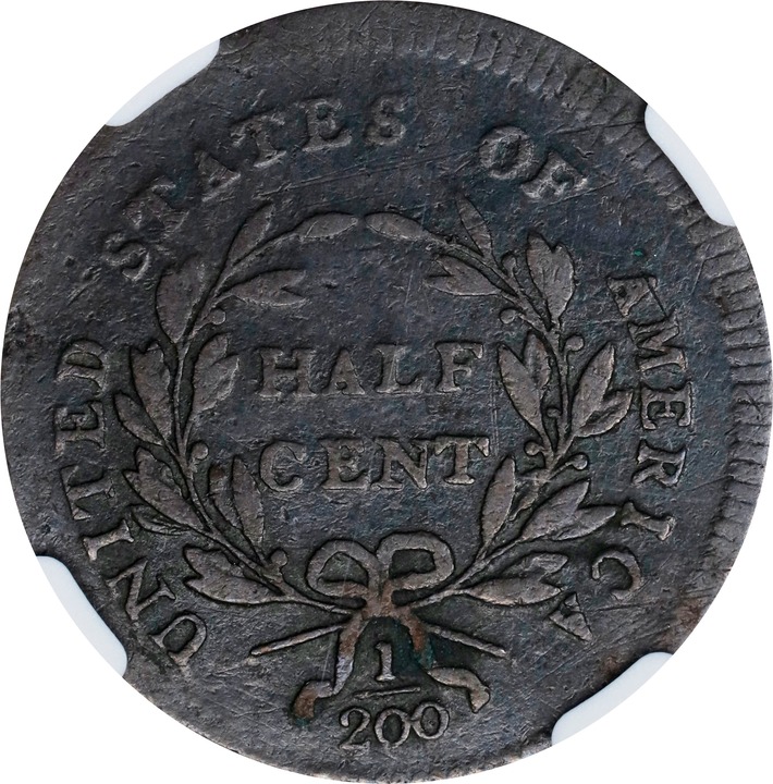 1795 1/2c No Pole, Plain Edge MS BN P1 BN CAC thumbnail 22