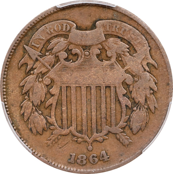 Image for 2-Cent Piece 2c 1864-1872 MS BN [Type] VG10 BN CAC