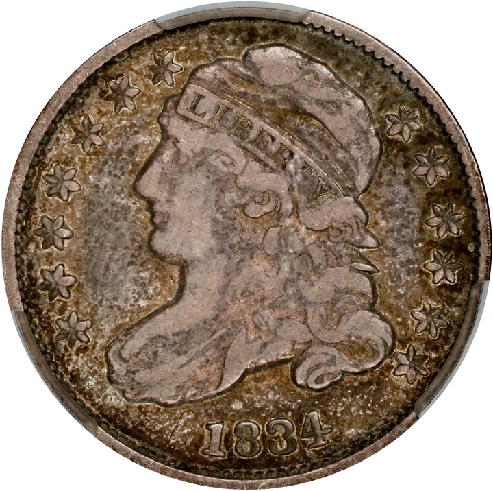 Image for 1834 10c Small 4 VF25 CAC