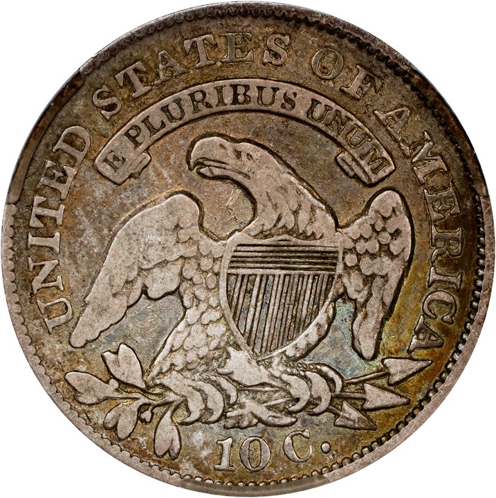 1834 10c Small 4 VF25 CAC thumbnail 2