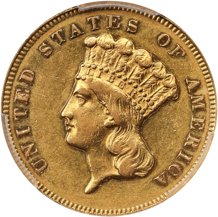 Image for 1870 $3 AU53 CAC