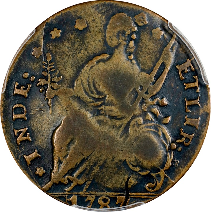1787 Copper Connecticut, Draped Bust Left, ETLIR MS BN VF20 BN thumbnail 2