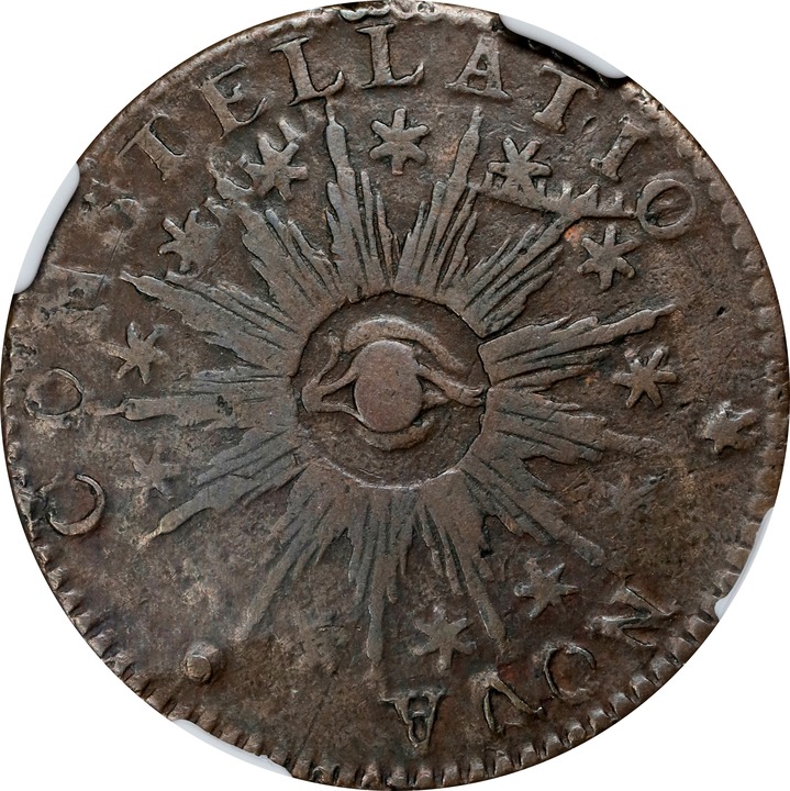 1783 Copper Nova Constellatio, Pointed Rays, Large U.S. MS BN thumbnail 2