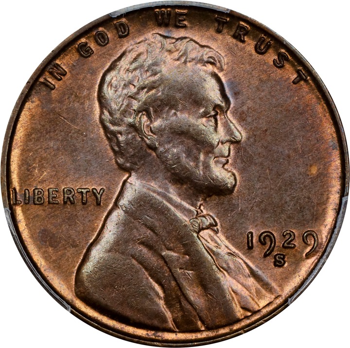 Image for 1929-S 1c MS RB MS63 RB CAC