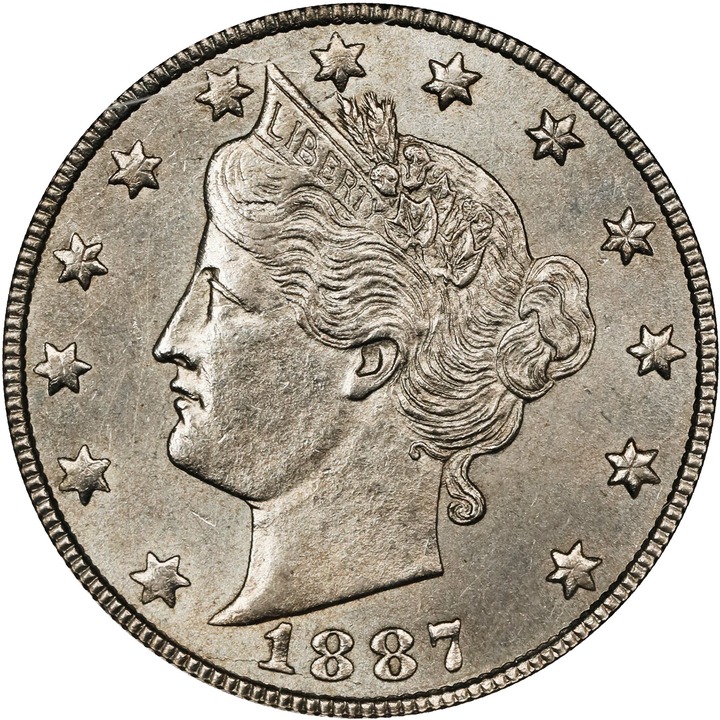 1887 5c XF40 CAC thumbnail 20
