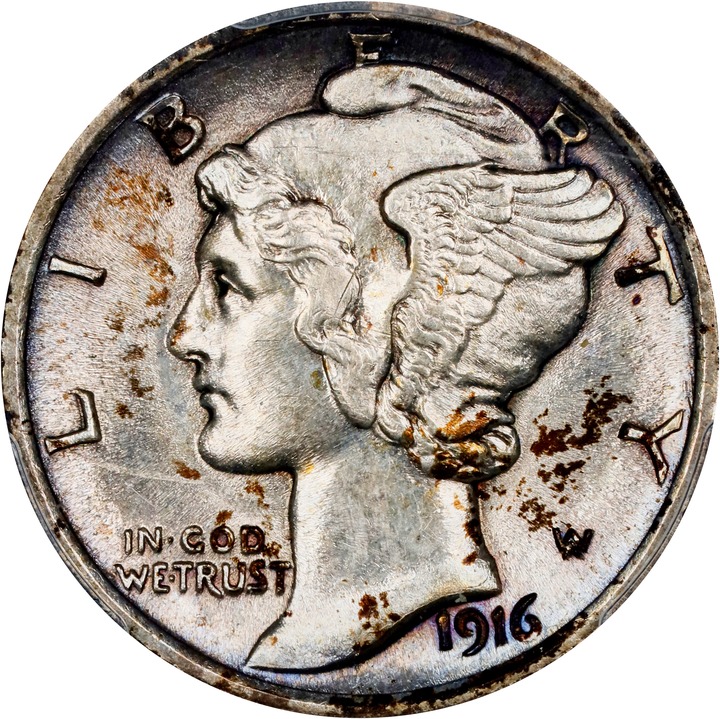 1916 10c Mercury MS FB MS63 FB thumbnail 7