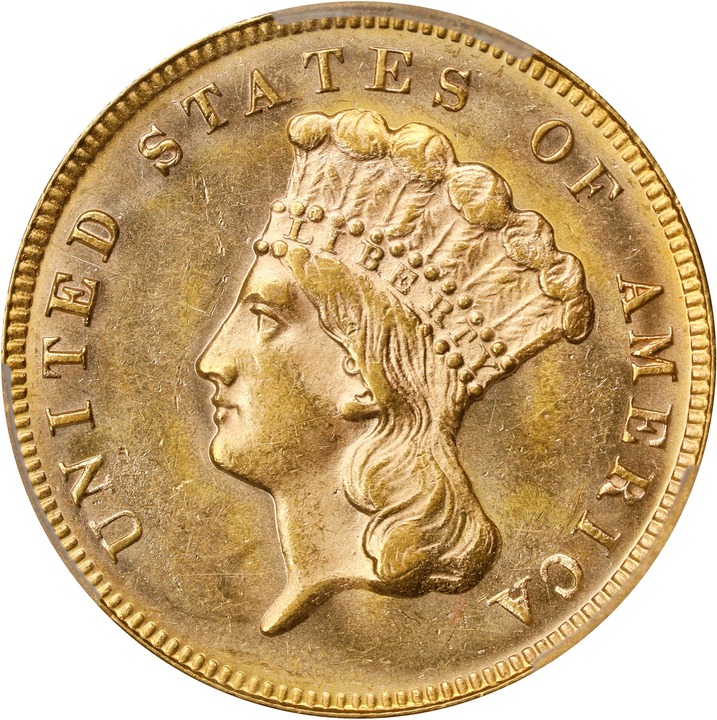 1874 $3 MS62 thumbnail 3