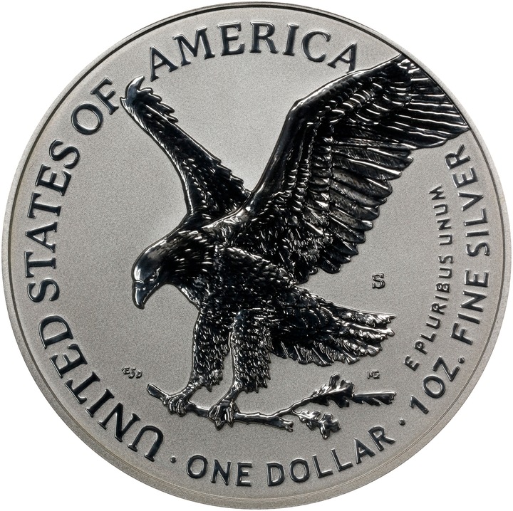 2021-S $1  Silver Eagle, Reverse Proof, Type 2 PR66 CAC thumbnail 4