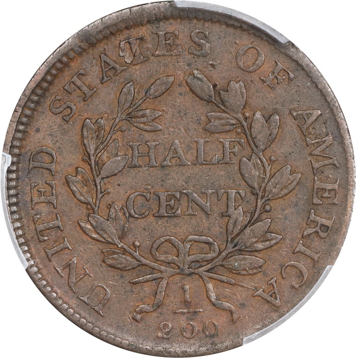 1808 1/2c MS BN VF30 BN CAC thumbnail 2