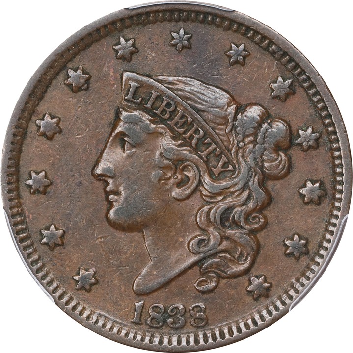 Image for 1838 1c MS BN XF45 BN
