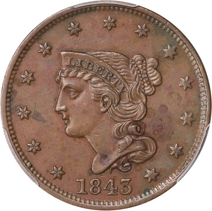 1843 1c Petite Head, Sm. Letters, N-13 MS BN thumbnail 4