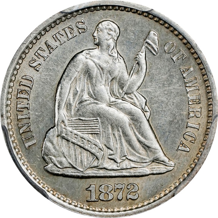1872-S H10c Mintmark Above Wreath MS thumbnail 8