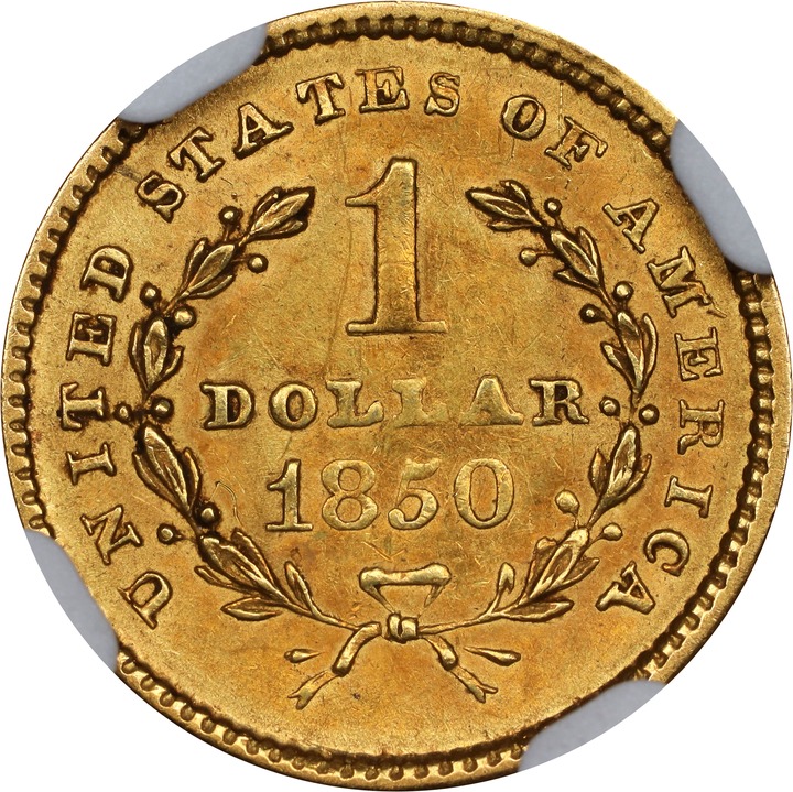 1850 G$1 AU55 thumbnail 4