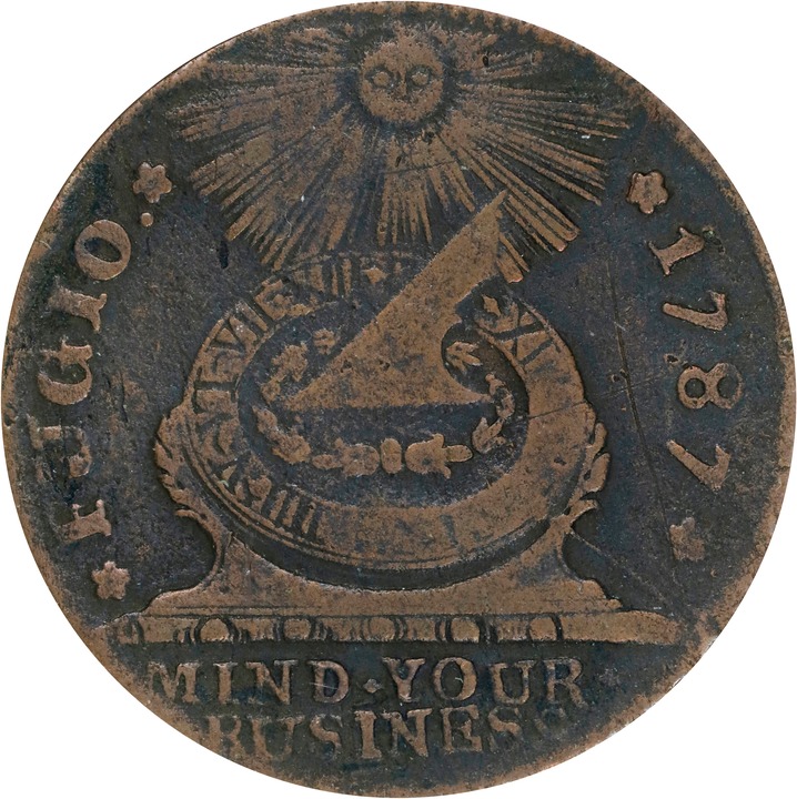 1787 Fugio 1c 4 Cinquefoils, 8-Pointed Stars MS BN VF20 BN thumbnail 3