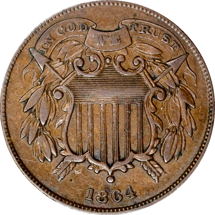 1864 2c Small Motto MS BN MS63 BN thumbnail 18
