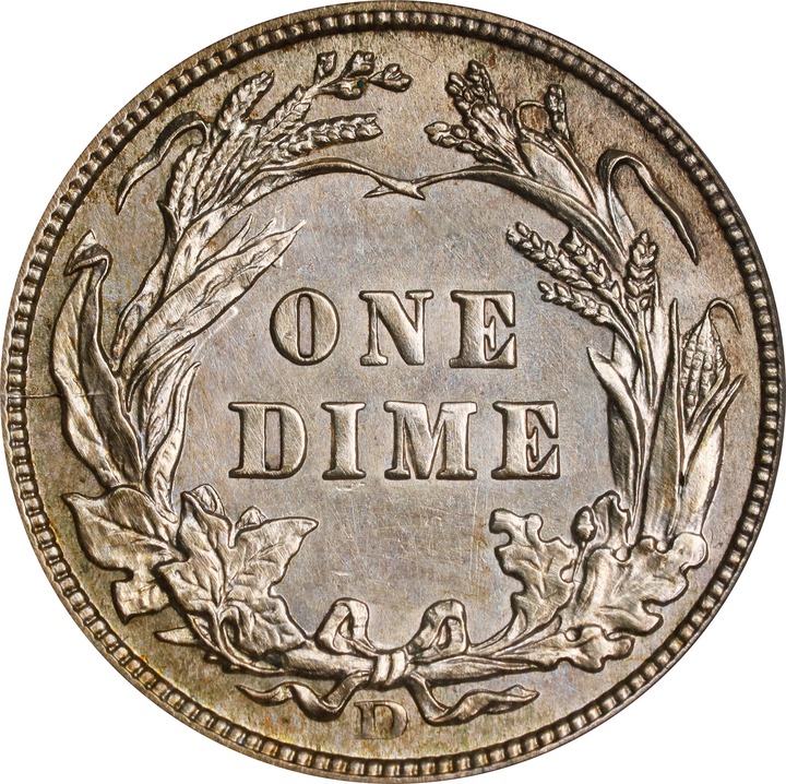 1908-D 10c AU53 thumbnail 2