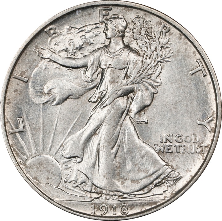 1918 50c AU55 thumbnail 3