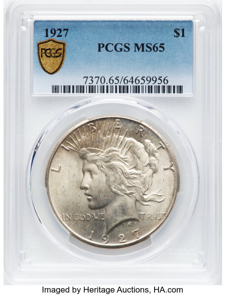 1927 $1 MS65 CAC thumbnail 4