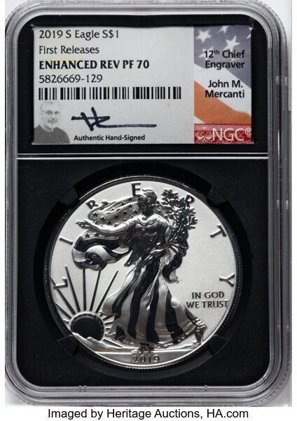 2019-S $1  Silver Eagle, Enhanced Reverse Proof PR70 thumbnail 15