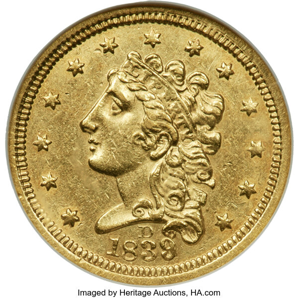 1839-D $2 1/2 HM-2 MS