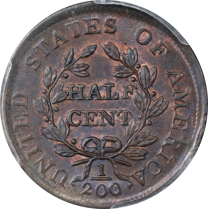 1804 1/2c Crosslet 4, Stems MS BN MS65 BN thumbnail 2
