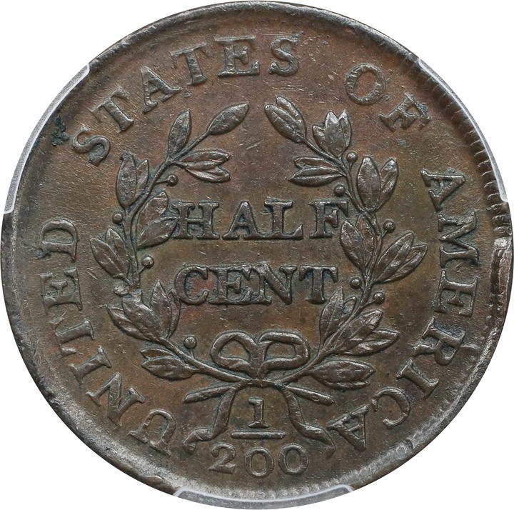 1804 1/2c Spiked Chin MS BN AG3 BN CAC thumbnail 4