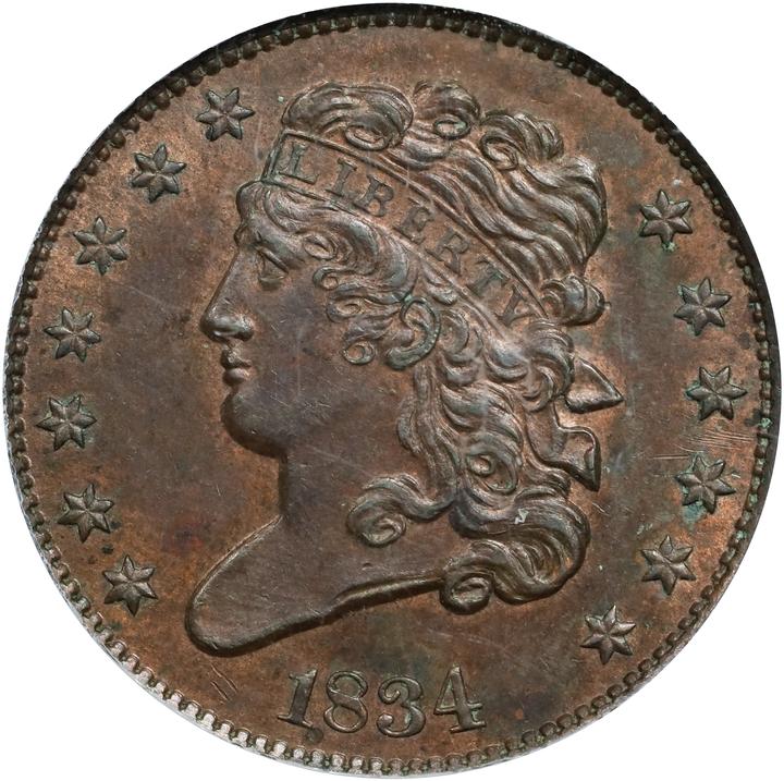 1834 1/2c MS RB thumbnail 3