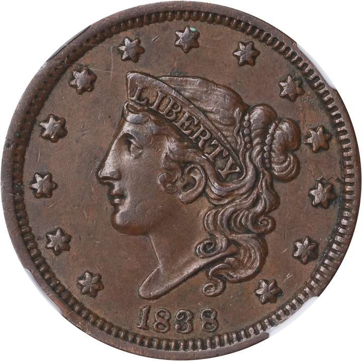 Image for 1838 1c MS BN AU53 BN