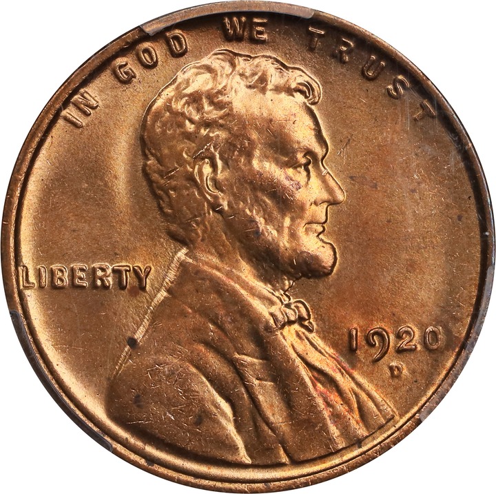 1920-D 1c MS RD MS65 RD CAC thumbnail 4