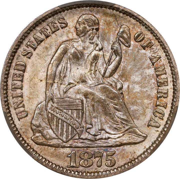 1875-CC 10c Mintmark Below Bow MS thumbnail 4