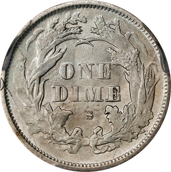 1875-S 10c Mintmark Above Bow MS thumbnail 15