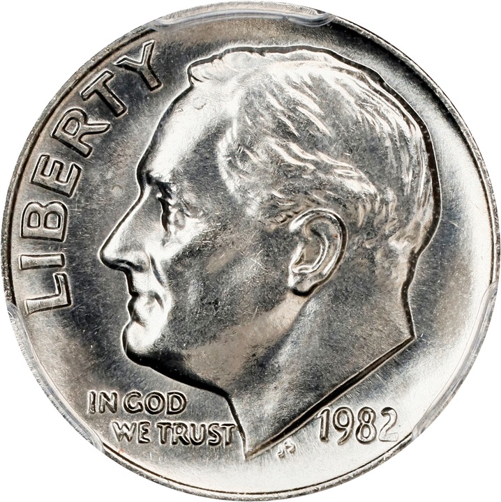1982 No P 10c Strong Rims MS67 thumbnail 3