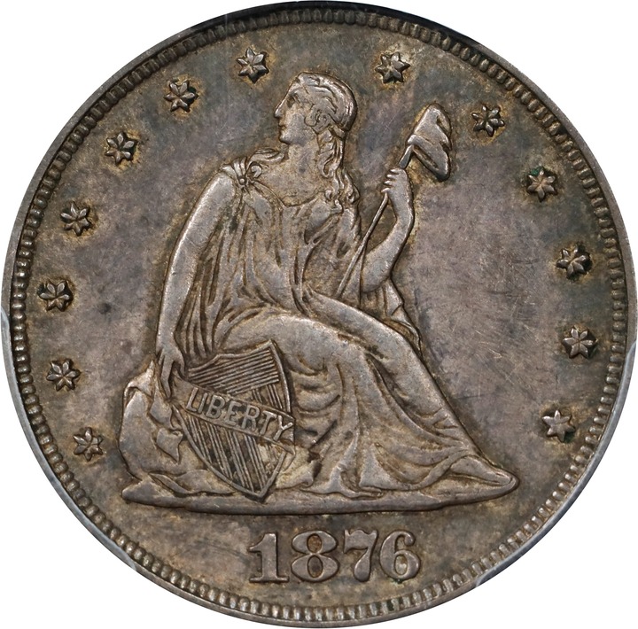 Image for 1876 20c AU58 CAC