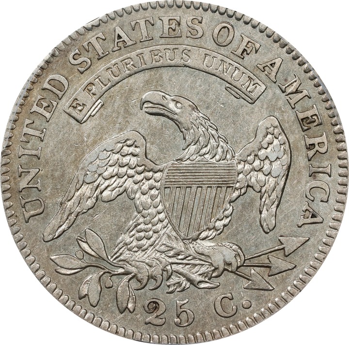 1828 25c XF40 CAC thumbnail 2
