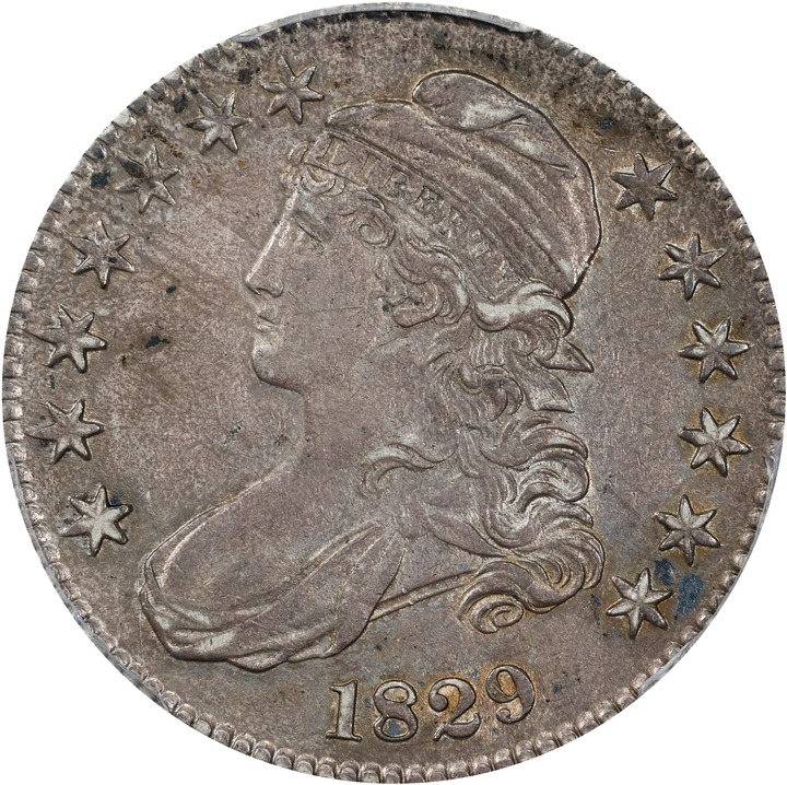 1829 50c Small Letters AU50 CAC thumbnail 14