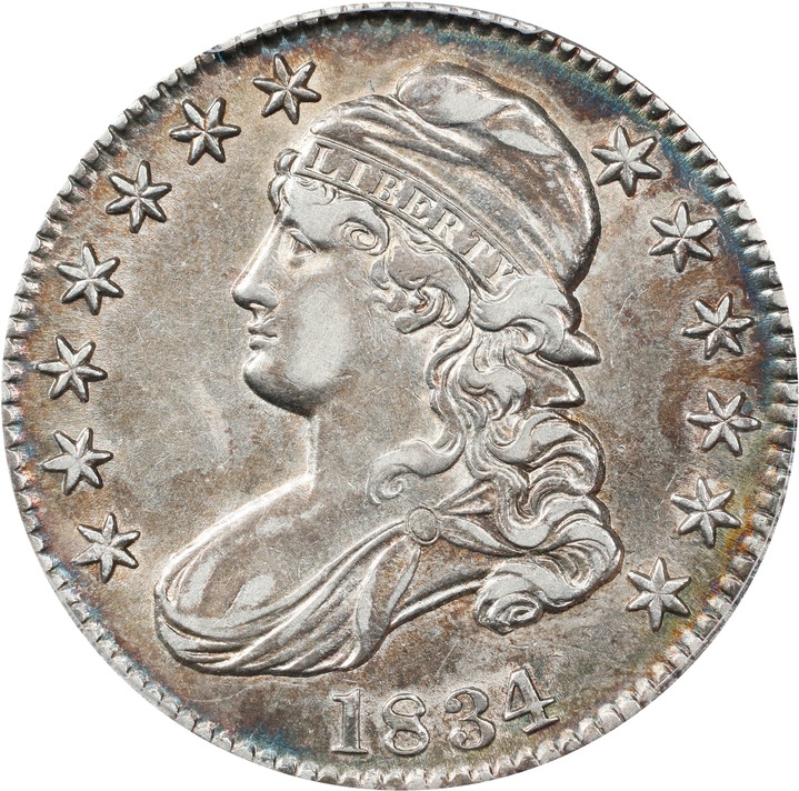 1834 50c Large Date, Large Letters AG3 CAC thumbnail 3
