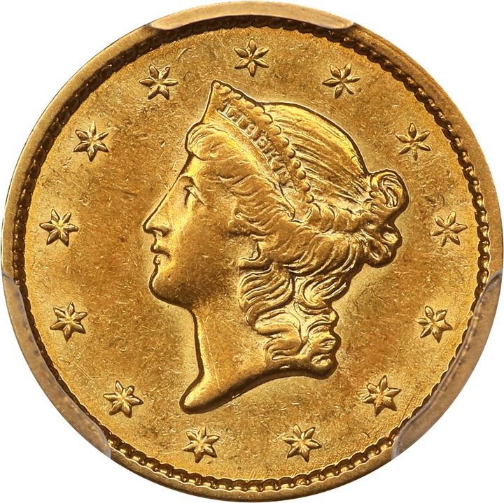 1849 G$1 Open Wreath, With L MS thumbnail 17