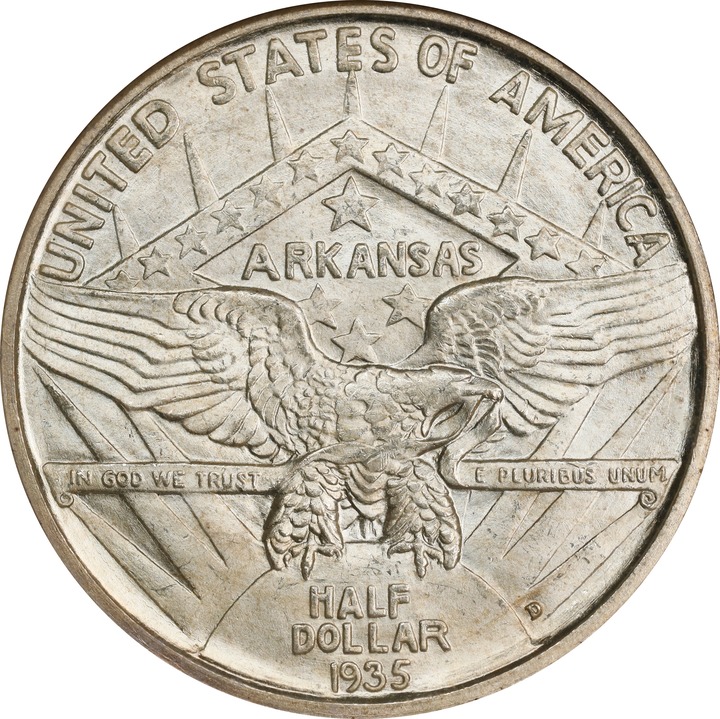 1935-D 50c Arkansas MS68 CAC thumbnail 10