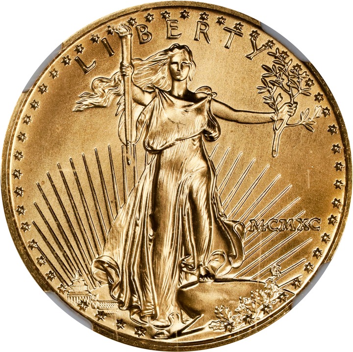 1990 $10  Gold Eagle MS thumbnail 12