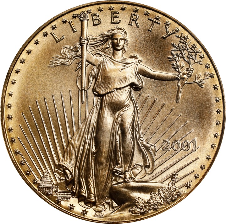 2001 G$50  Gold Eagle MS thumbnail 4