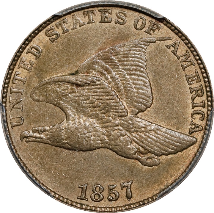 1857 1c Flying Eagle, DDO & RPD, FS-101, S-10 MS thumbnail 2